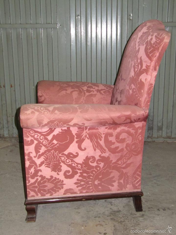 Antig&uuml;edades: SILLON BUTACA CON TELA ADAMASCADA - Foto 3