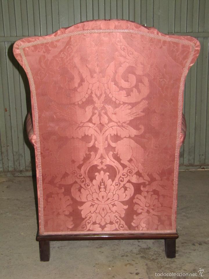 Antig&uuml;edades: SILLON BUTACA CON TELA ADAMASCADA - Foto 4