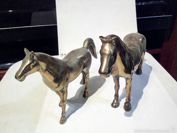 Antig&uuml;edades: Caballos en bronce. Pareja - Foto 2