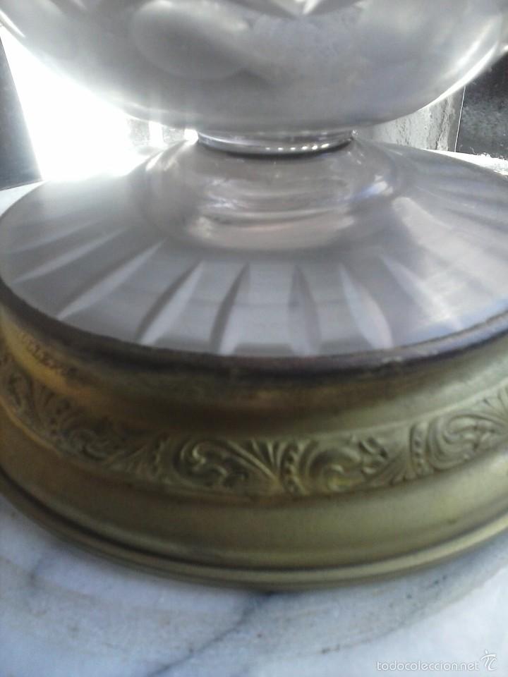 Antig&uuml;edades: JARRON DE CRISTAL - VIDRIO Y METAL . - Foto 2