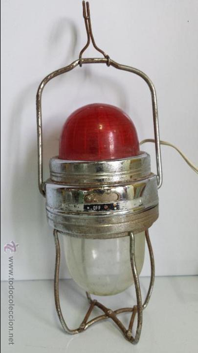 Antiguidades: ANTIGUO FAROL LINTERNA EMERGENCIA CON CABLE DE CONEXI&Oacute;N A 12V - FUNCIONANDO CORRECTAMENTE