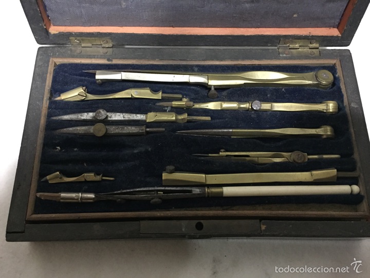 Antig&uuml;edades: Caja de juego de compases - Foto 3