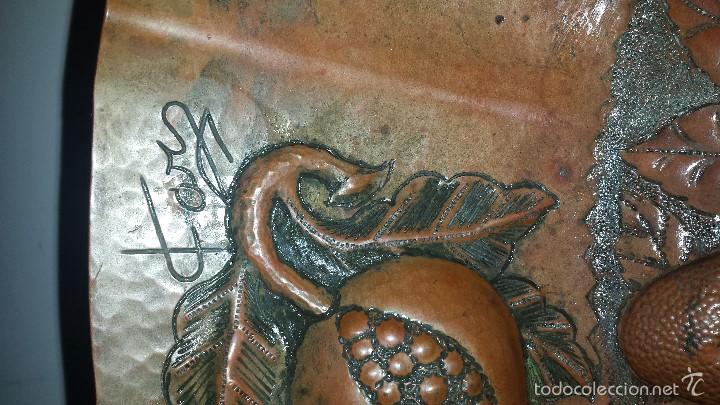 Antig&uuml;edades: BANDEJA COBRE CON FIRMA - Foto 11