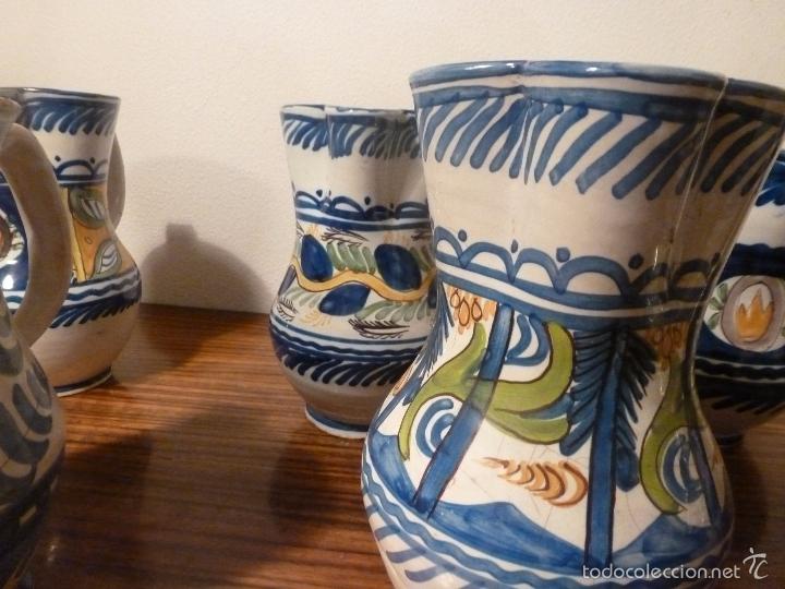 Antig&uuml;edades: juego de seis jarras de manises - Foto 5