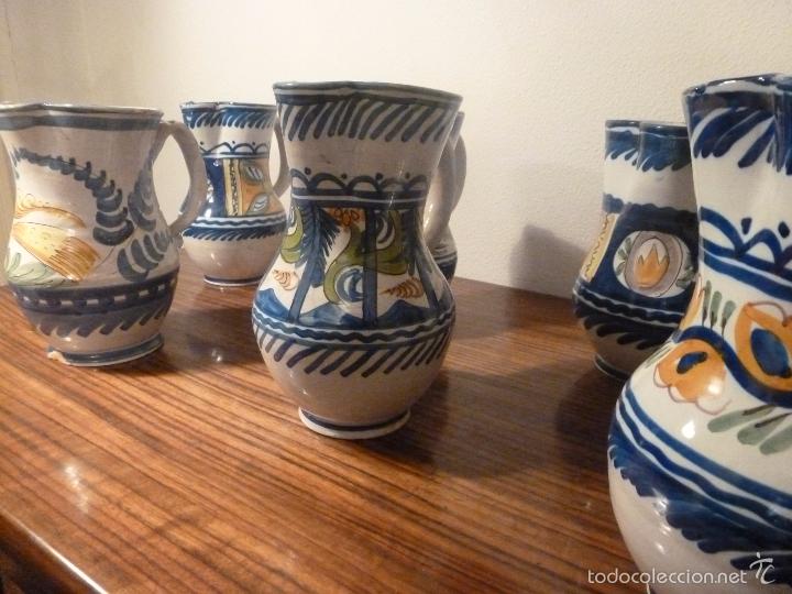 Antig&uuml;edades: juego de seis jarras de manises - Foto 7