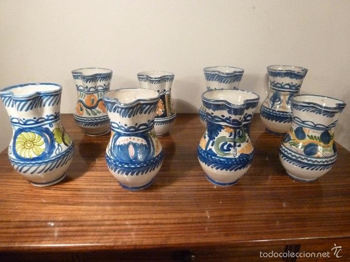 Antig&uuml;edades: juego de ocho jarras de manises - Foto 1