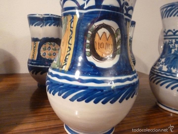 Antig&uuml;edades: juego de seis jarras de manises - Foto 4
