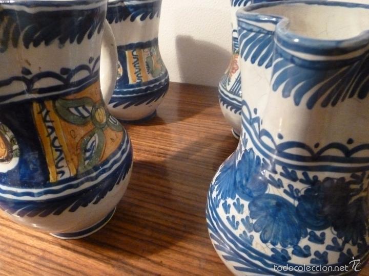 Antig&uuml;edades: juego de seis jarras de manises - Foto 8