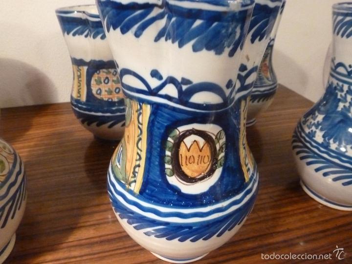 Antig&uuml;edades: juego de seis jarras de manises - Foto 12