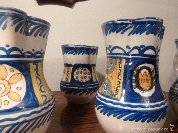 Antig&uuml;edades: juego de seis jarras de manises - Foto 16