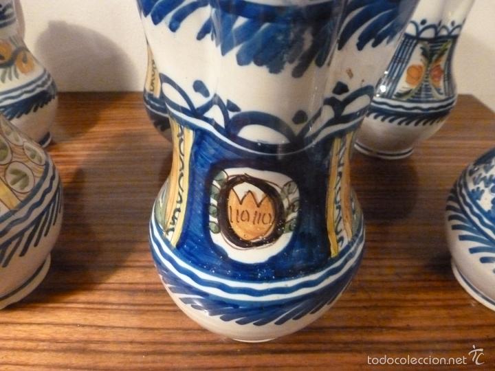 Antig&uuml;edades: juego de seis jarras de manises - Foto 22