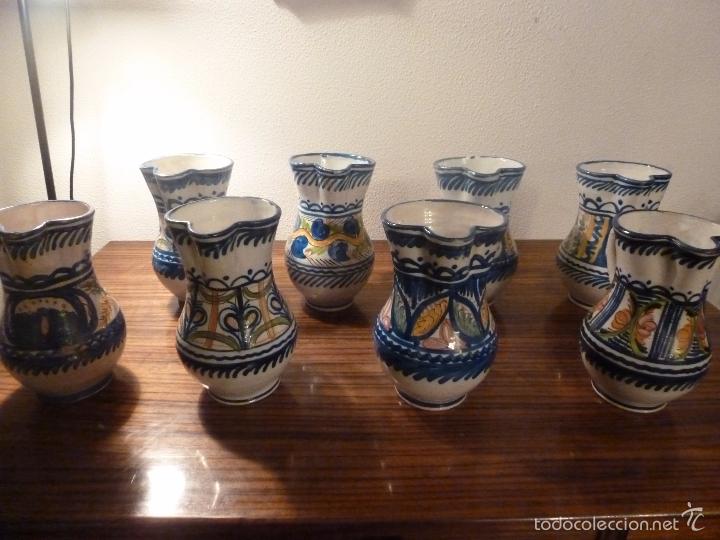 Antig&uuml;edades: juego de ocho jarras de manises - Foto 1