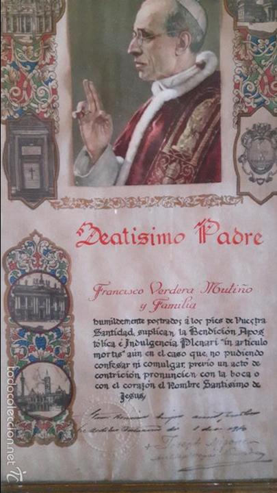 cuadro del beatisimo padre pío xii. bendicion a - Buy Other religious  antiques on todocoleccion