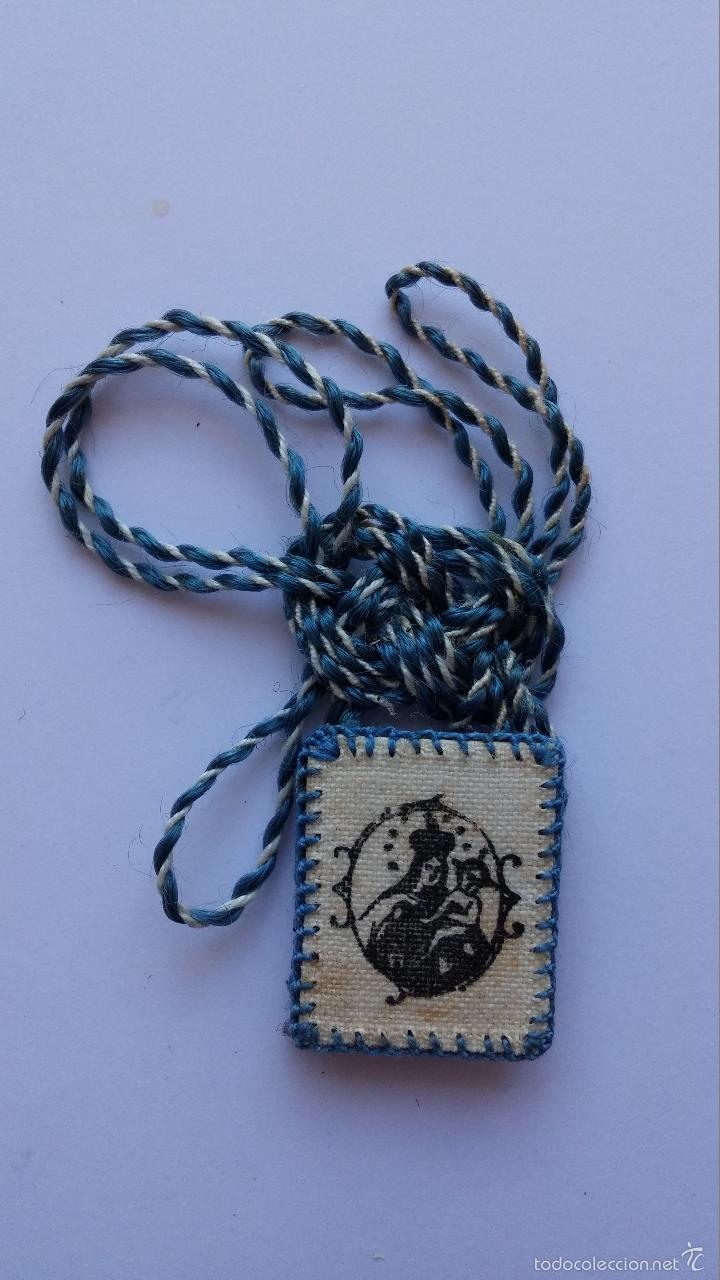 Antig&uuml;edades: Excapulario virgen del carmen de 2,3 x 1,9 cms - Foto 3