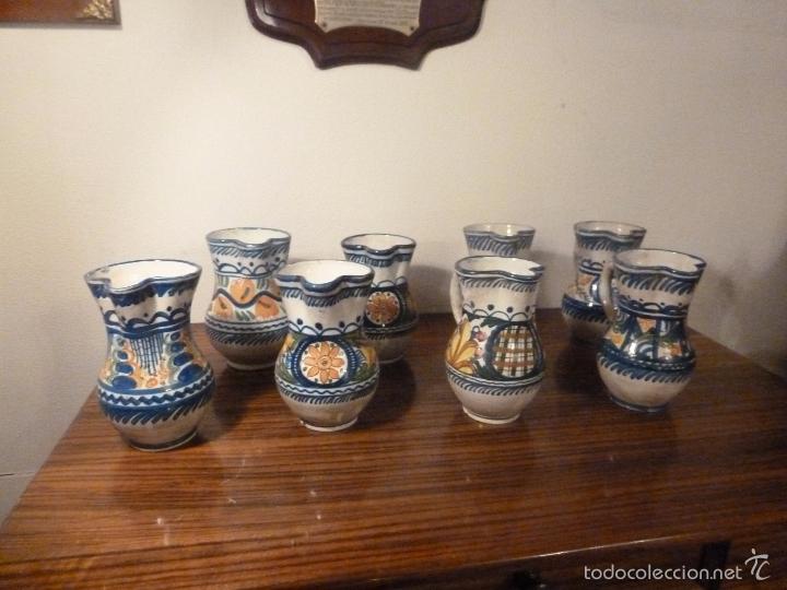 Antig&uuml;edades: juego de ocho jarras de manises (6) - Foto 1