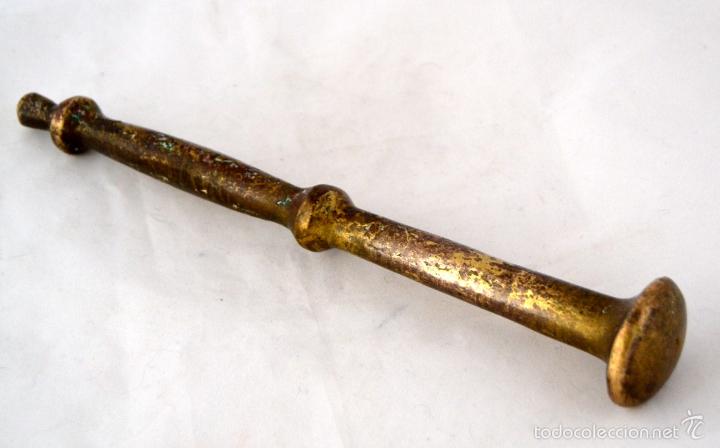 antiguo mortero de bronce con su mano almirez d - Buy Antique home and  kitchen utensils on todocoleccion