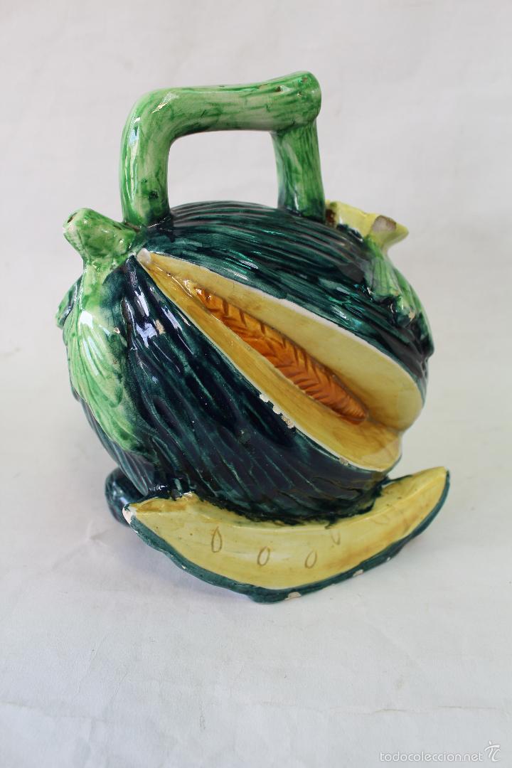 Antig&uuml;edades: botijo en ceramica con forma de melon - Foto 1