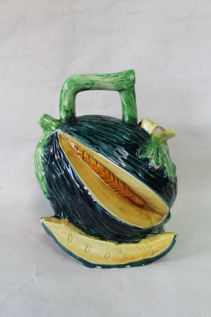 Antig&uuml;edades: botijo en ceramica con forma de melon - Foto 2