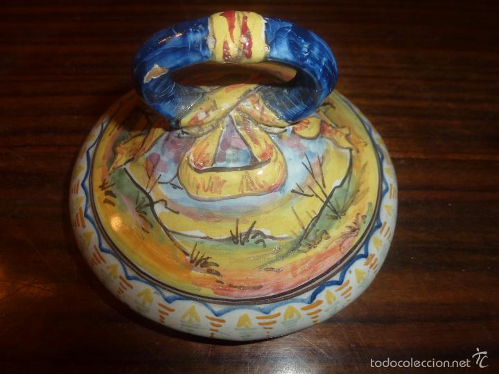 Antig&uuml;edades: tapa de bote de ceramica - Foto 1