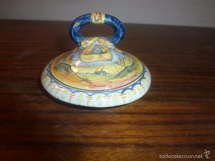 Antig&uuml;edades: tapa de bote de ceramica - Foto 2