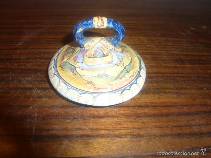 Antig&uuml;edades: tapa de bote de ceramica - Foto 4