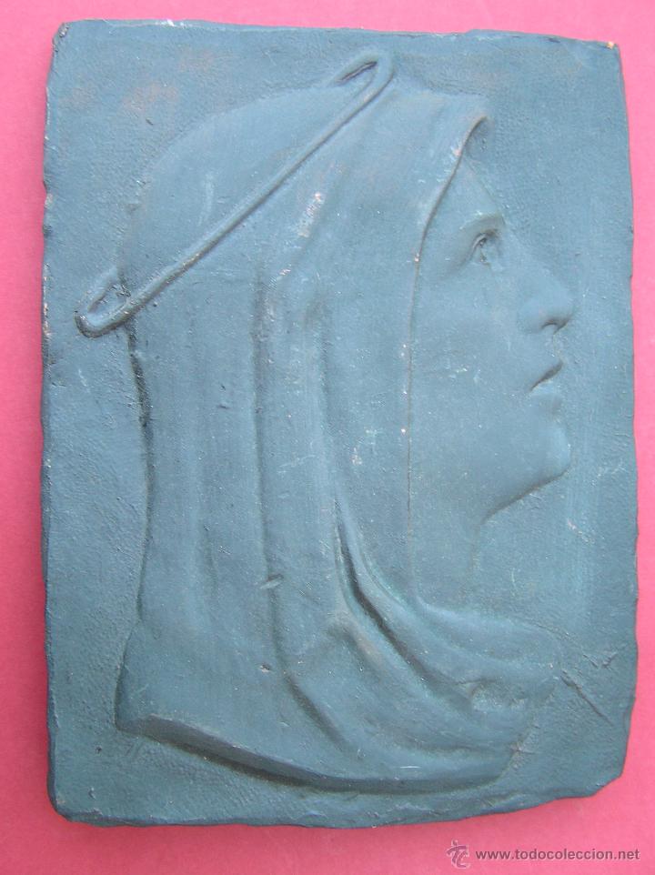 Antig&uuml;edades: VIRGEN . PLACA DE TERRACOTA. - Foto 1