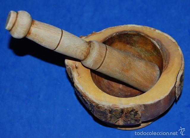 Antig&uuml;edades: ALMIREZ/MORTERO DE MADERA - Foto 1