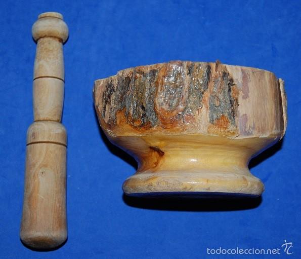 Antig&uuml;edades: ALMIREZ/MORTERO DE MADERA - Foto 2