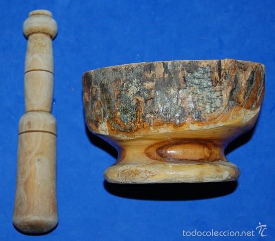 Antig&uuml;edades: ALMIREZ/MORTERO DE MADERA - Foto 3