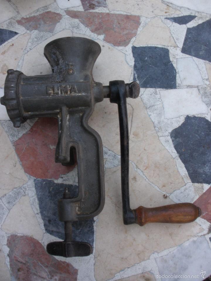 Antig&uuml;edades: ANTIGUO Utensilio carnicer&iacute;a PICADORA DE CARNE ELMA N&ordm; 5 PIEZA DE COLECCION ELMA PARA PICAR CARNE