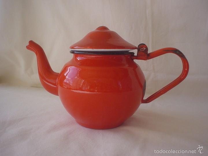 Antig&uuml;edades: TETERA ESMALTADA PORCELANA - CAFETERA - Foto 1
