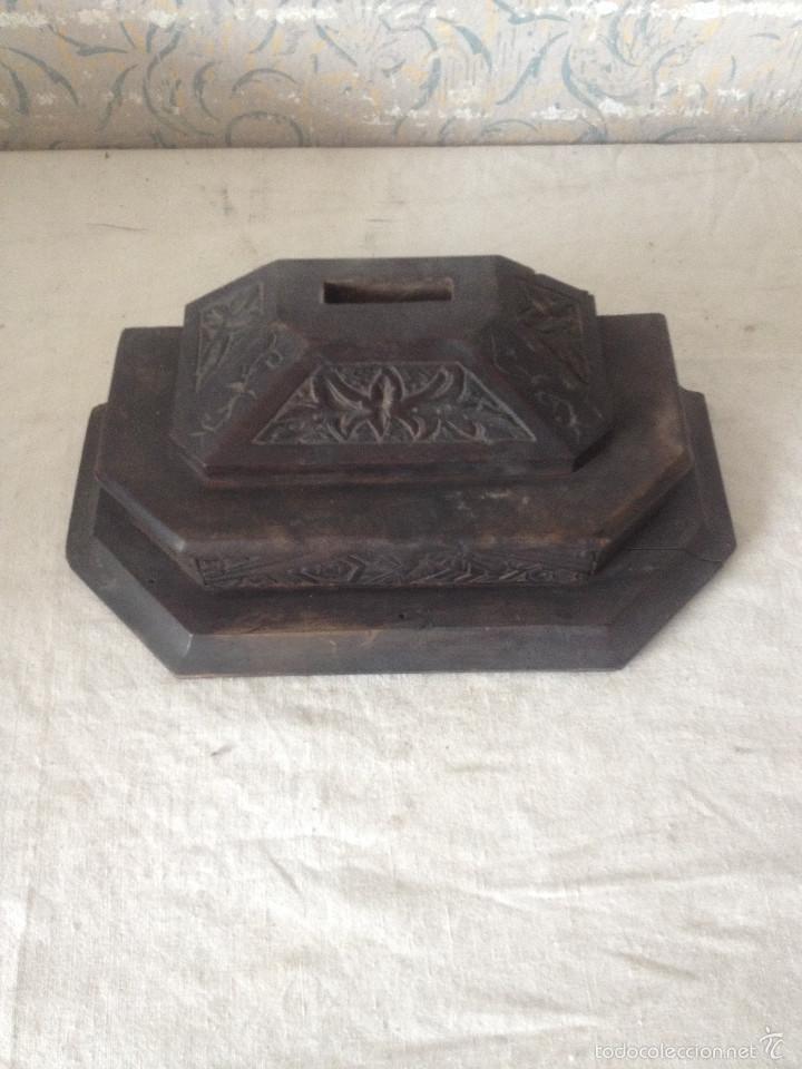 Antig&uuml;edades: PEANA MADERA NEGRA TALLADA - Foto 2