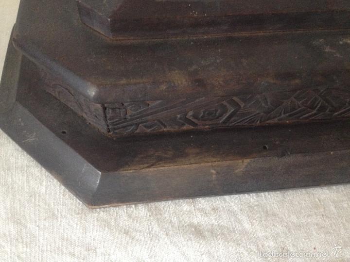 Antig&uuml;edades: PEANA MADERA NEGRA TALLADA - Foto 4