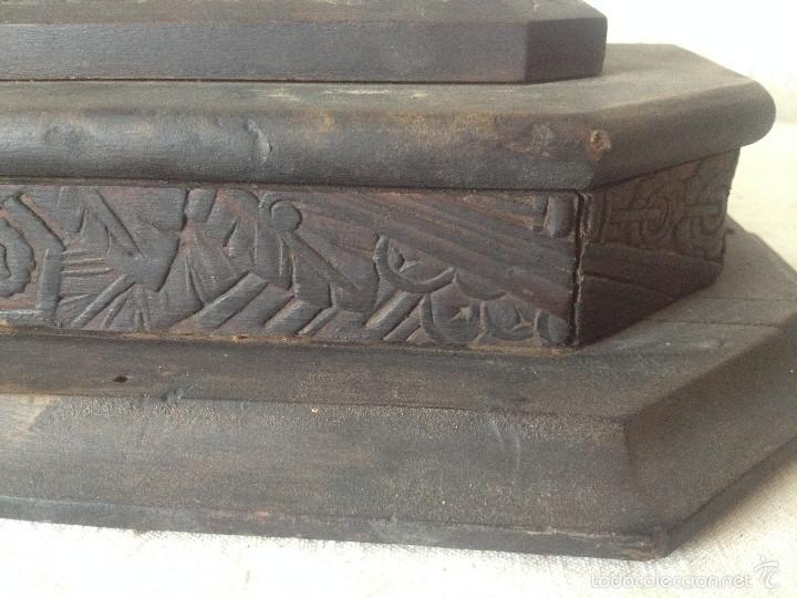 Antig&uuml;edades: PEANA MADERA NEGRA TALLADA - Foto 6