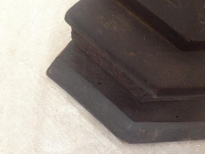 Antig&uuml;edades: PEANA MADERA NEGRA TALLADA - Foto 8