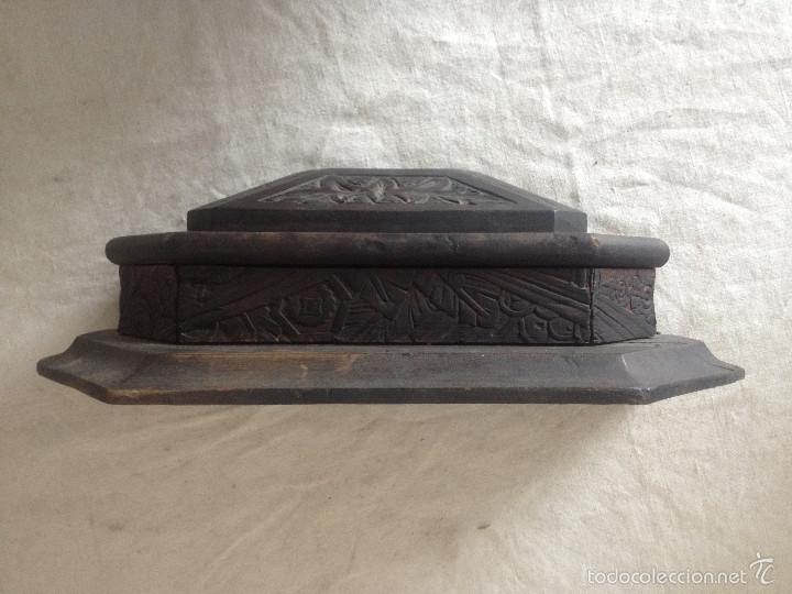 Antig&uuml;edades: PEANA MADERA NEGRA TALLADA - Foto 11