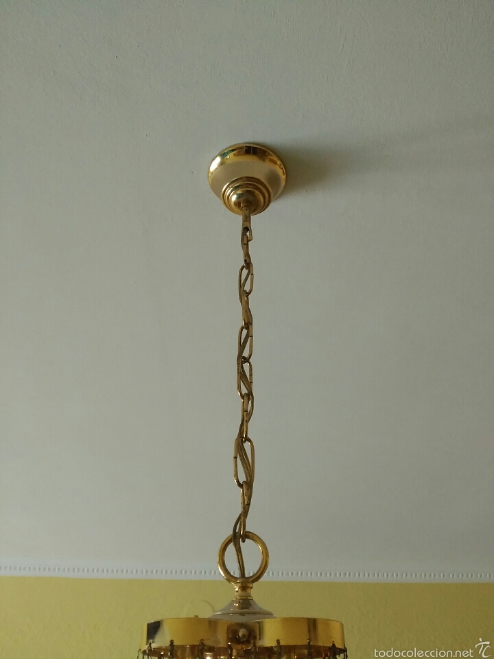 Antig&uuml;edades: LAMPARA CRISTAL Y LAT&Oacute;N - Foto 9