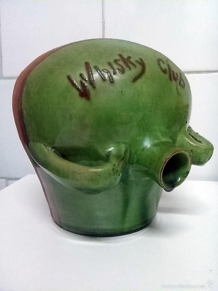 Antig&uuml;edades: cantaro botijo esmaltado en verde - Foto 1