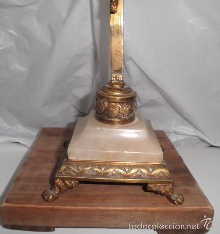 Antig&uuml;edades: Crucifijo bronce y base de m&aacute;rmol - Foto 3