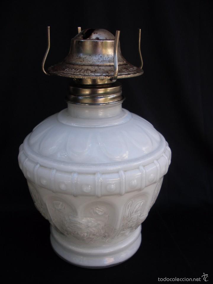 Antig&uuml;edades: ANTIGUO QUINQUE OPALINA Blanca MARCA ANCHOR HOCKING - Foto 1