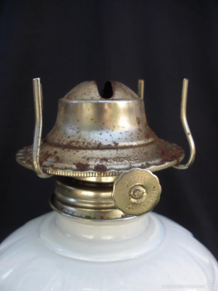 Antig&uuml;edades: ANTIGUO QUINQUE OPALINA Blanca MARCA ANCHOR HOCKING - Foto 4