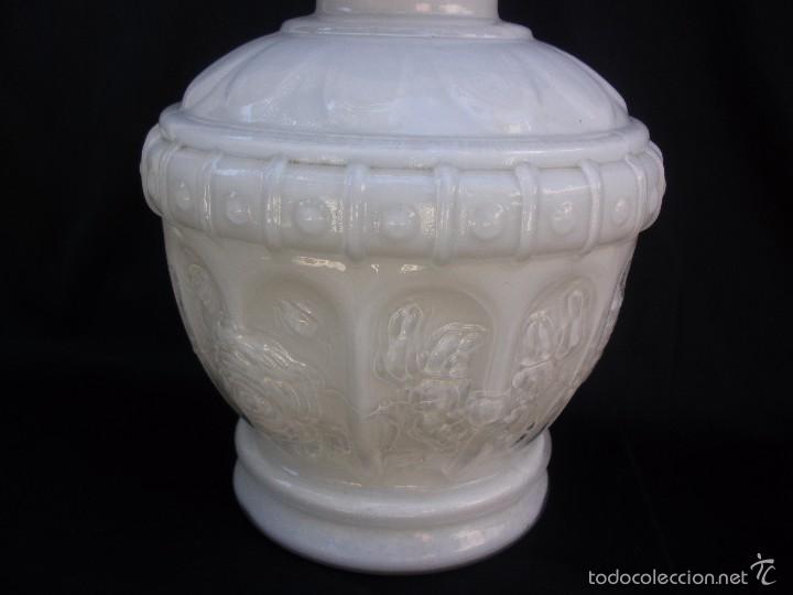 Antig&uuml;edades: ANTIGUO QUINQUE OPALINA Blanca MARCA ANCHOR HOCKING - Foto 5
