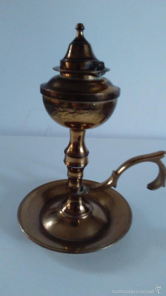Antig&uuml;edades: Candil de aceite de bronce - Foto 2