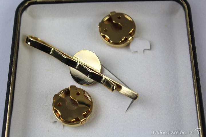 Antig&uuml;edades: CONJUNTO DE ALFILER DE CORBATA Y GEMELOS. CAPRIOLE - Foto 6