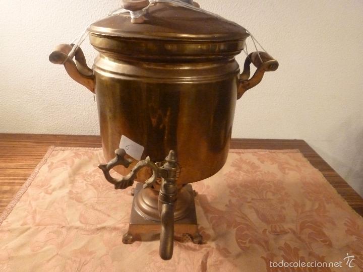 Antig&uuml;edades: samovar tetera de laton - Foto 1