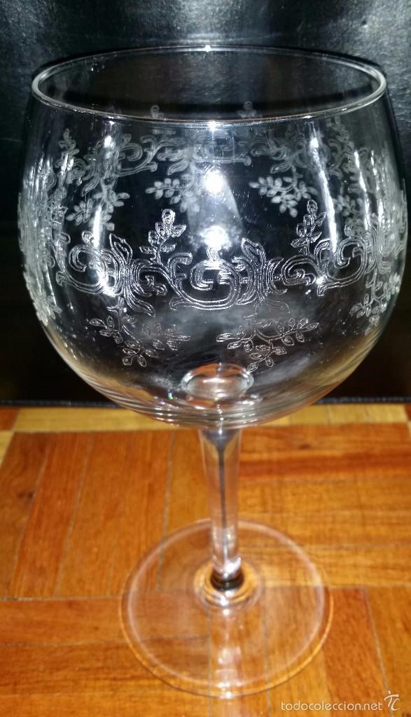 Antiguidades: COPA DE CRISTAL SOPLADO Y GRABADO RAMOS 23 CM