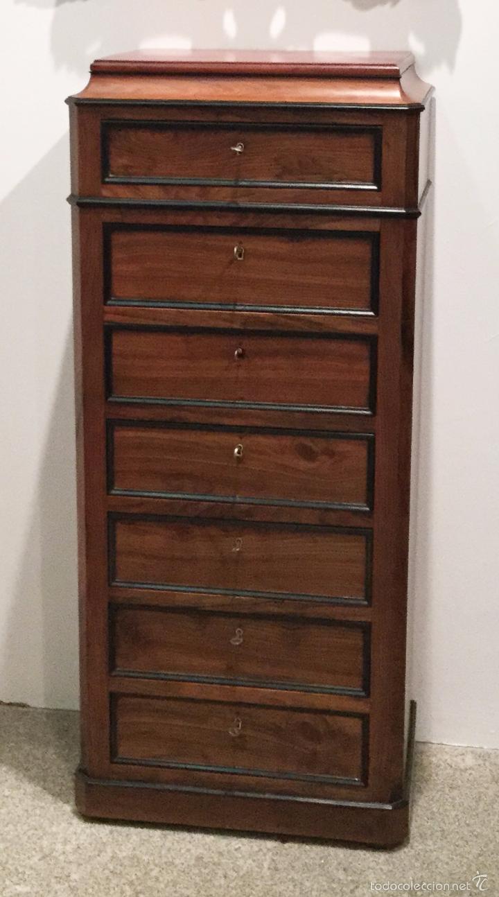 Antig&uuml;edades: ANTIGUO SECRETER  EN MADERA  DE NOGAL- RESTAURADO - Foto 1