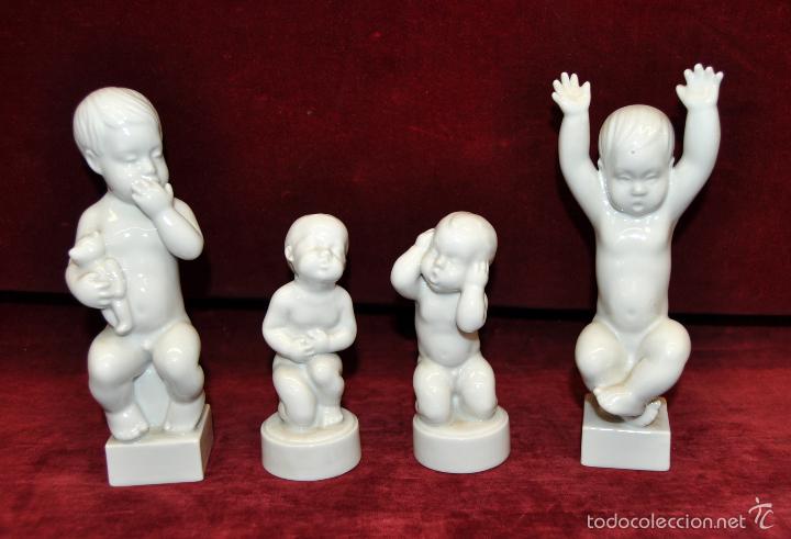 Antig&uuml;edades: BING AND GRONDAHL B&G (DENMARK) CONJUNTO DE 4 NI&Ntilde;OS EN PORCELANA DANESA