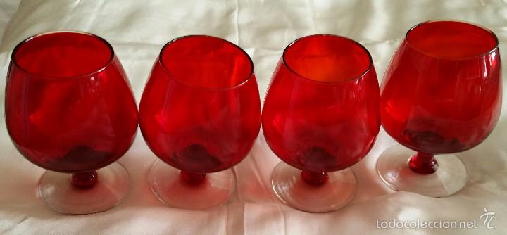 Antig&uuml;edades: COPAS DE CRISTAL ROJO RUB&Iacute; - Foto 2