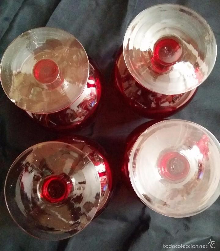 Antig&uuml;edades: COPAS DE CRISTAL ROJO RUB&Iacute; - Foto 4